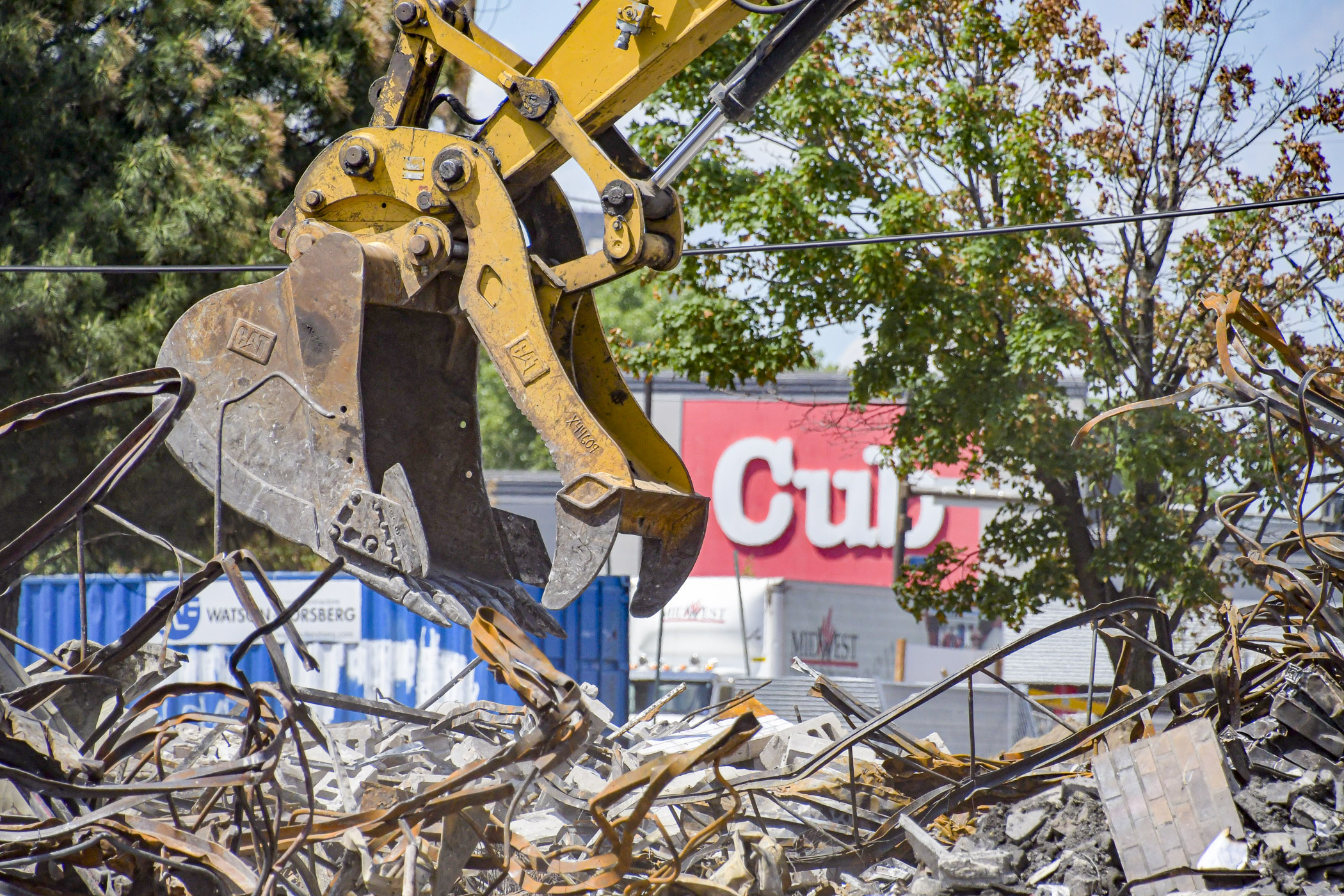Cleanup on Lake Street in Minneapolis following last year's civil unrest. Photo by Andrew VonBank